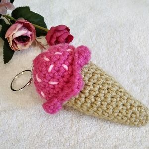 Amigurumi Ice Cream Keychain Crochet Bag Charm
